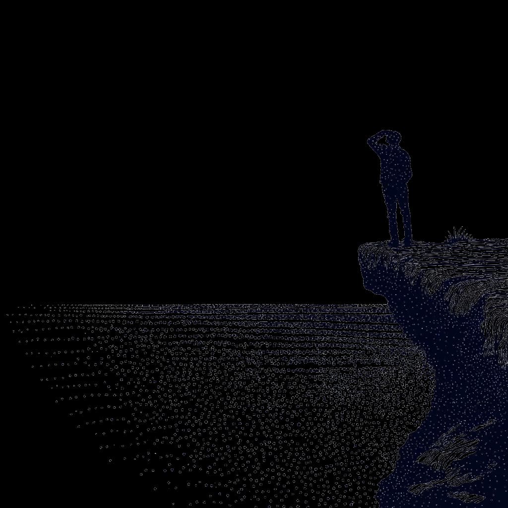 Figure at cliff edge